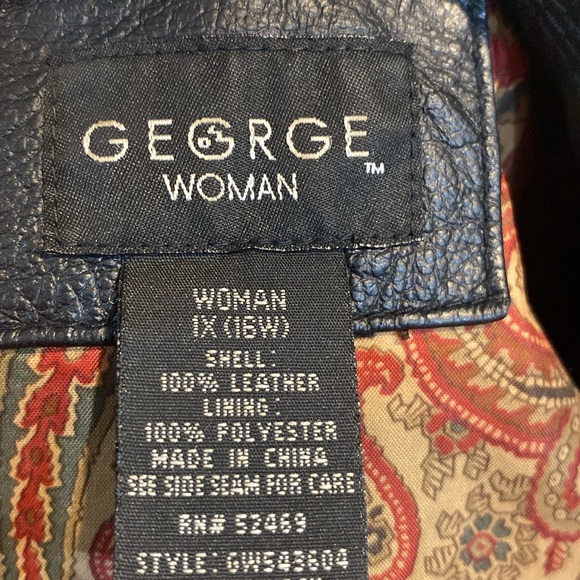 George Woman size 1X(16W) 100 percent leather jacket good condition - Picture 3 of 3